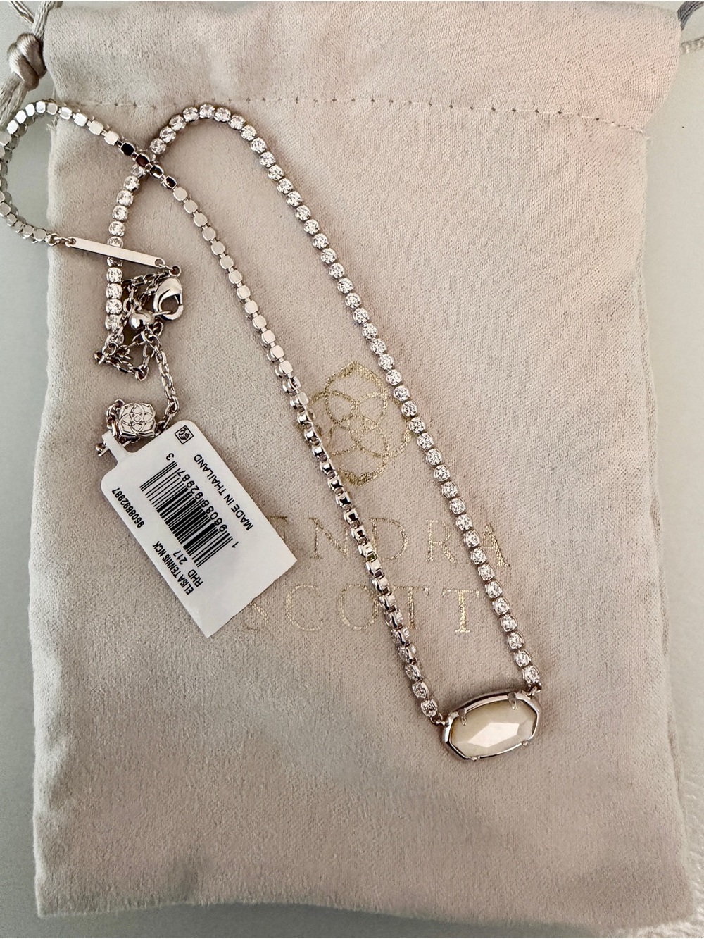 Kendra Scott Silver Tennis Necklace - Elisa tennis necklace
